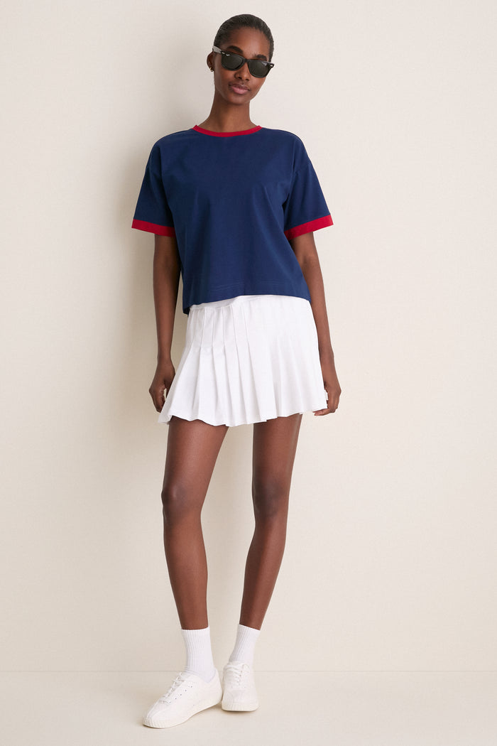 Navy and Red Flo Performance Cotton Ringer Tee