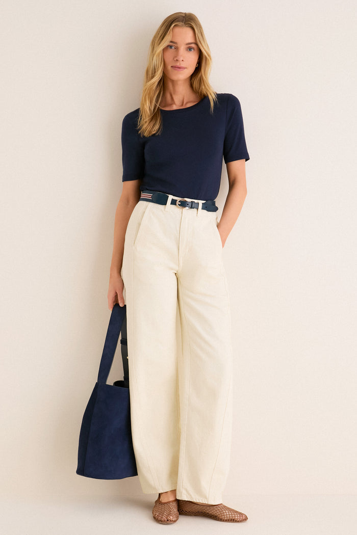 Navy and Red Woven Strap Belt