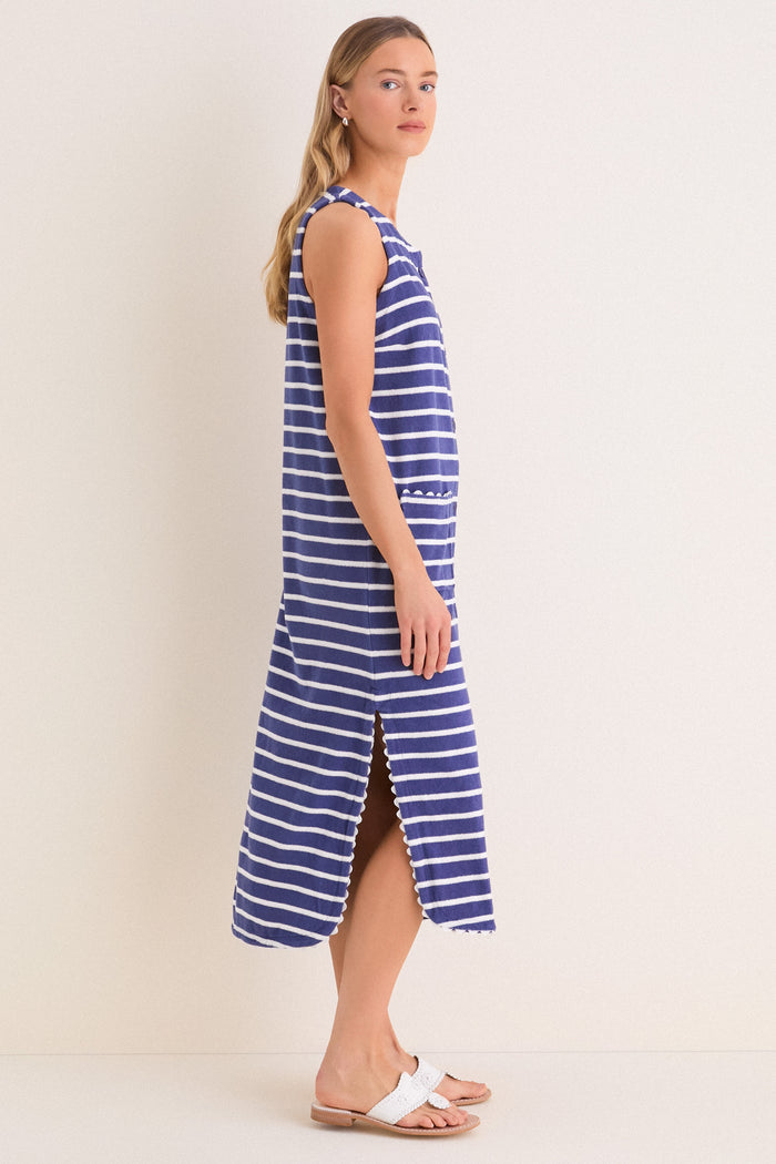 Navy and White Stripe Bermuda Terrycloth Caftan