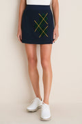 Navy Argyle 16 Inch Cathy Golf Skirt
