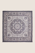 Navy Bandana Silk Cashmere Blend Large Scarf