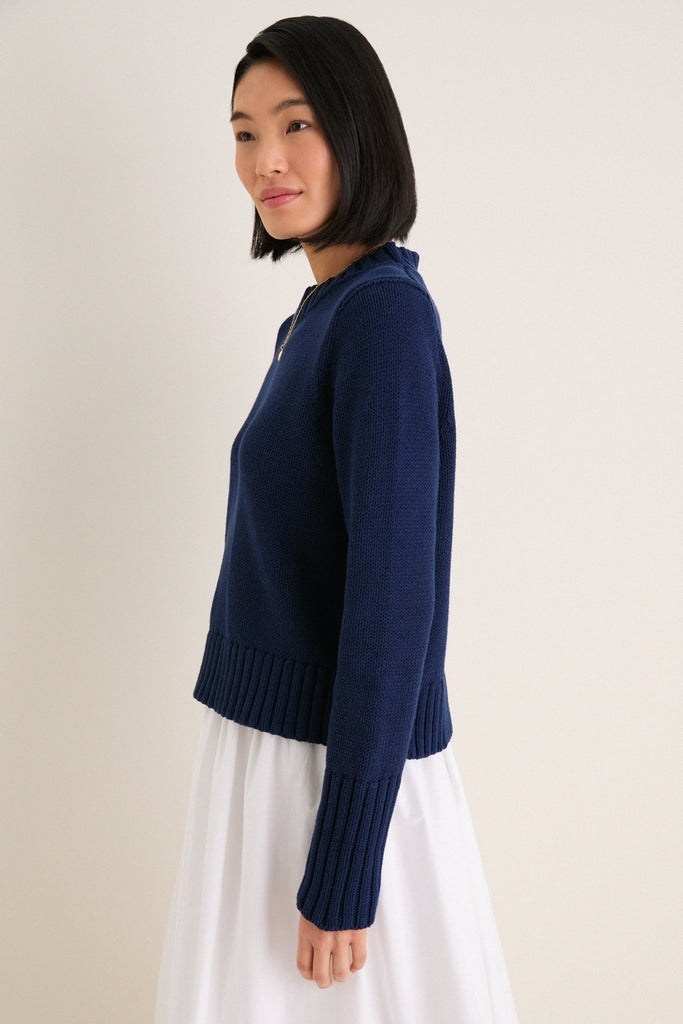 Navy Cotton William Crewneck