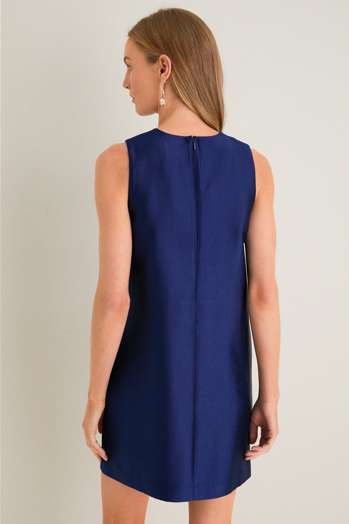 Navy Dupioni Marlowe Dress