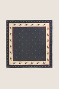 Navy Equestrian Medium Silk Scarf