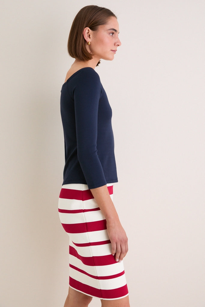 Navy Knit Boyers Top