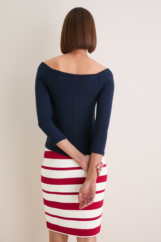 Navy Knit Boyers Top