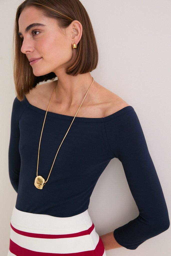 Navy Knit Boyers Top