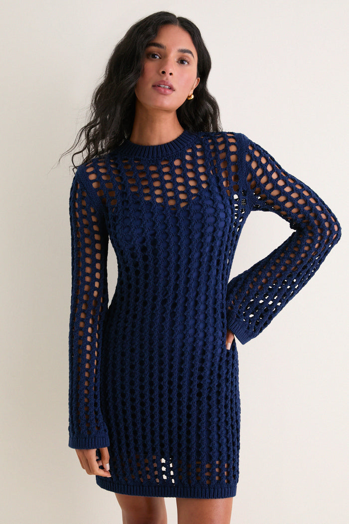 Navy Knit Tammy Mini Dress