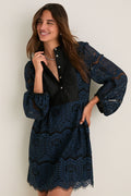 Navy Lace Calliope Mini Dress