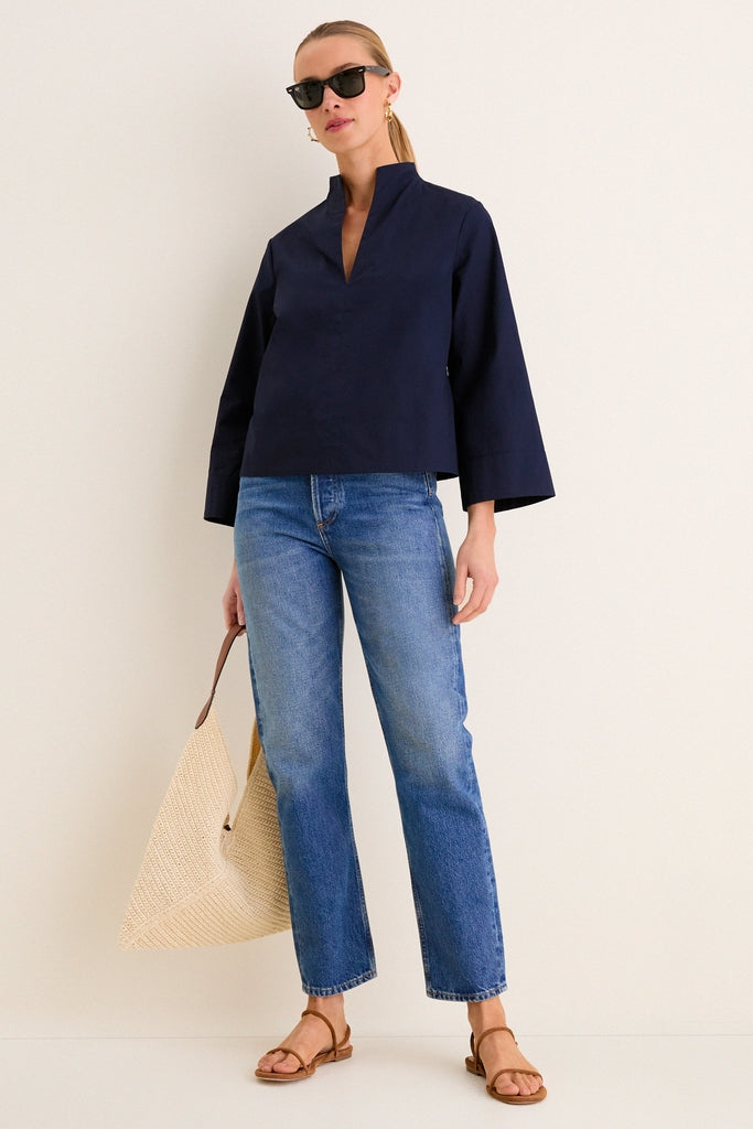 Navy Long Sleeve Celeste Top