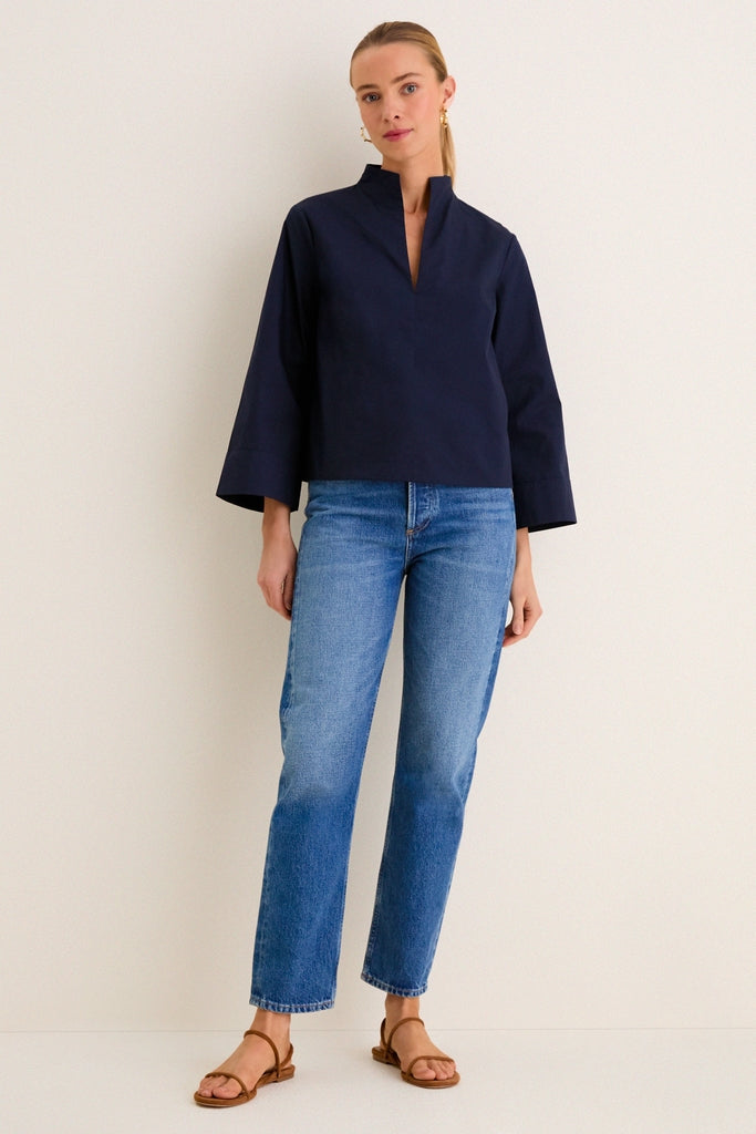 Navy Long Sleeve Celeste Top