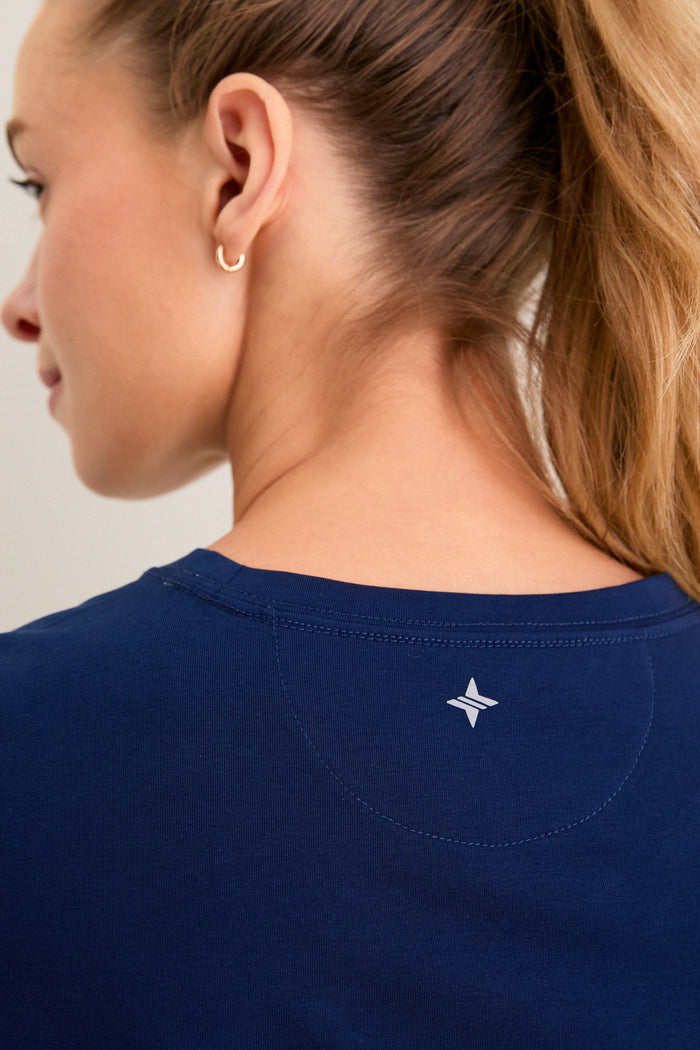 Navy Long Sleeve Performance Cotton Sasha Tee