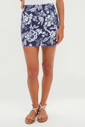 Navy Multi Floral Charlie Mini Skirt