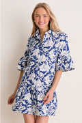 Navy Multi Floral Vera Shirt Dress