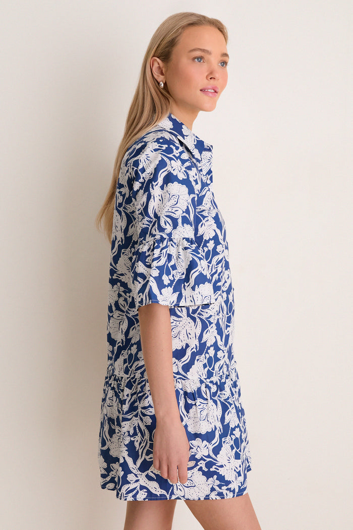 Navy Multi Floral Vera Shirt Dress