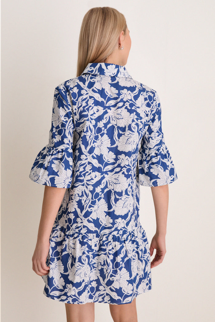 Navy Multi Floral Vera Shirt Dress