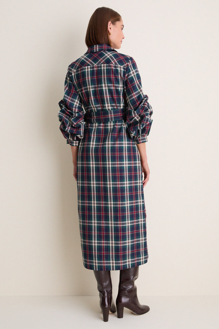 Navy Multi Plaid Alessia Maxi Dress