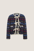 Navy Preston Knit Tie Front Cardigan