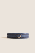 Navy Raffia Waist Belt