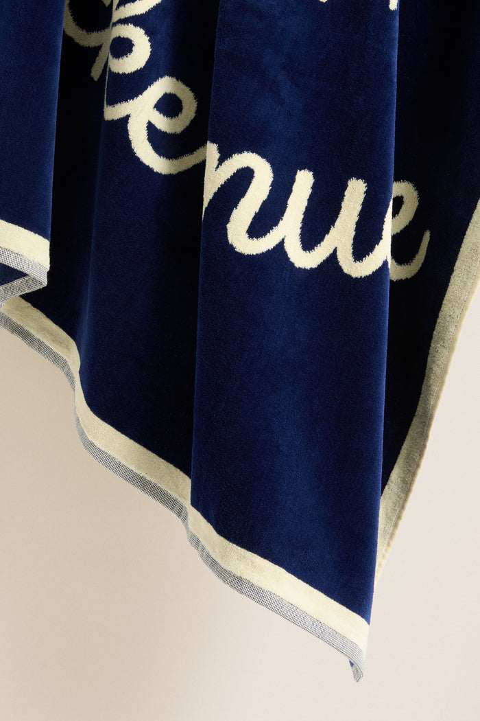 Navy Sailboat Oversized Beach Towel