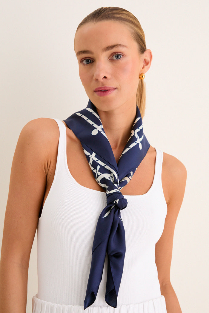 Navy Ships Medium Silk Scarf
