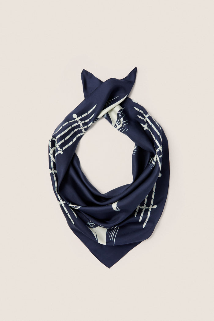 Navy Ships Medium Silk Scarf