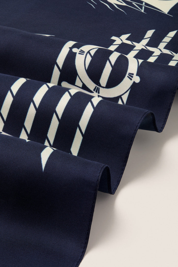 Navy Ships Medium Silk Scarf