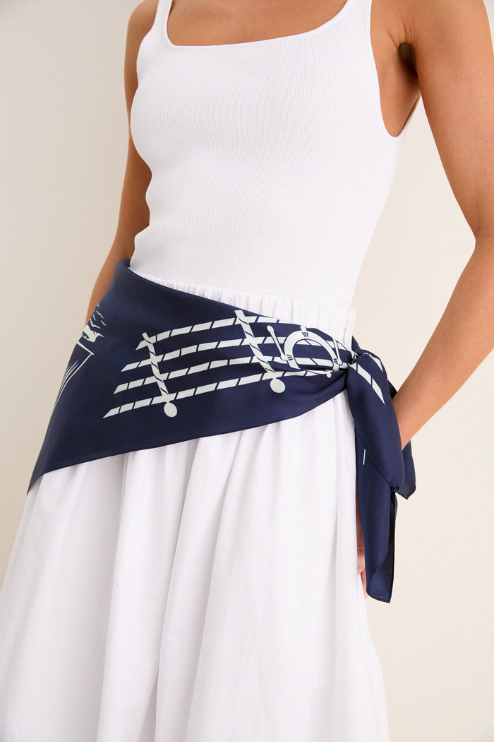 Navy Ships Medium Silk Scarf
