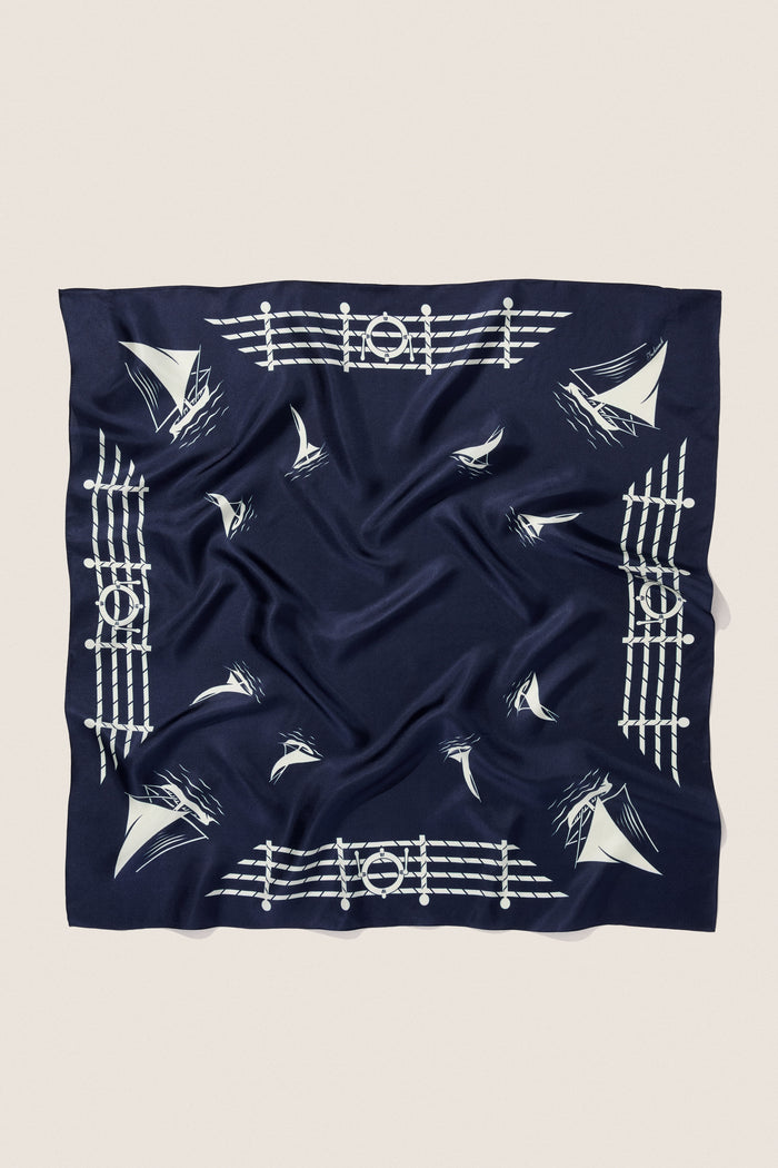 Navy Ships Medium Silk Scarf