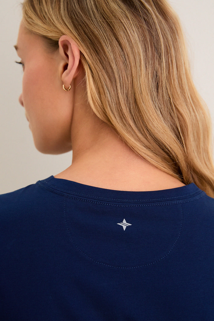 Navy Short Sleeve Performance Cotton Sasha Tee