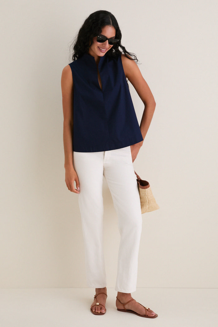 Navy Sleeveless Celeste Top