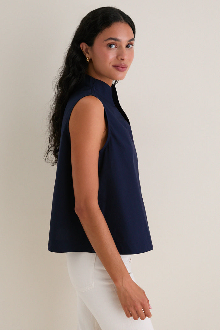 Navy Sleeveless Celeste Top
