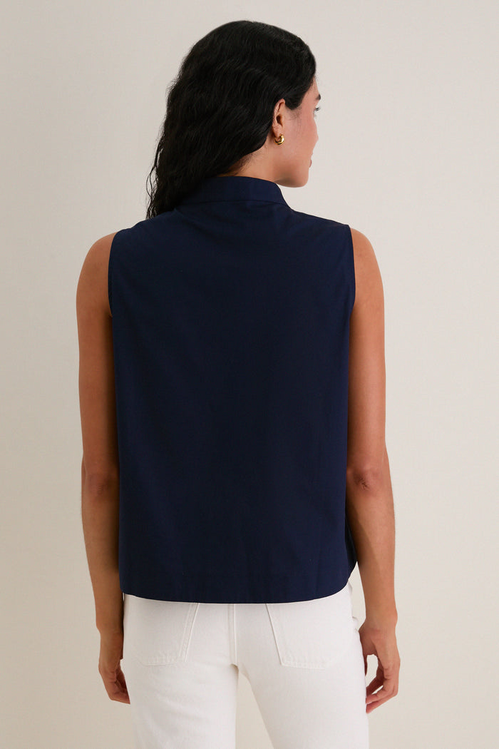 Navy Sleeveless Celeste Top