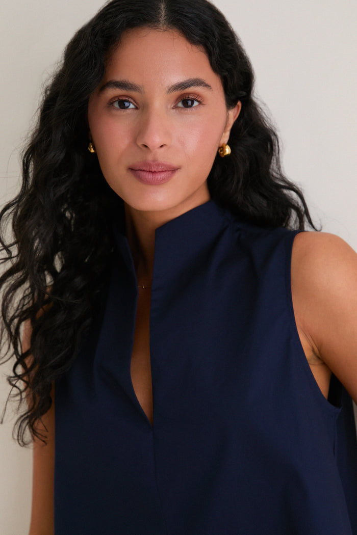 Navy Sleeveless Celeste Top