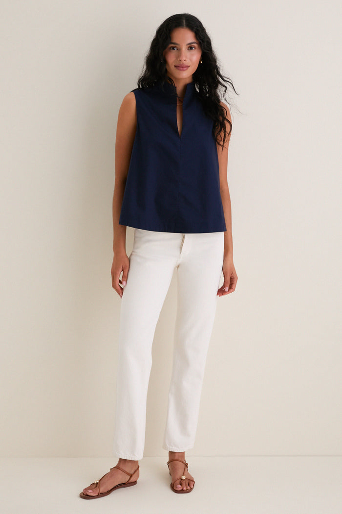 Navy Sleeveless Celeste Top
