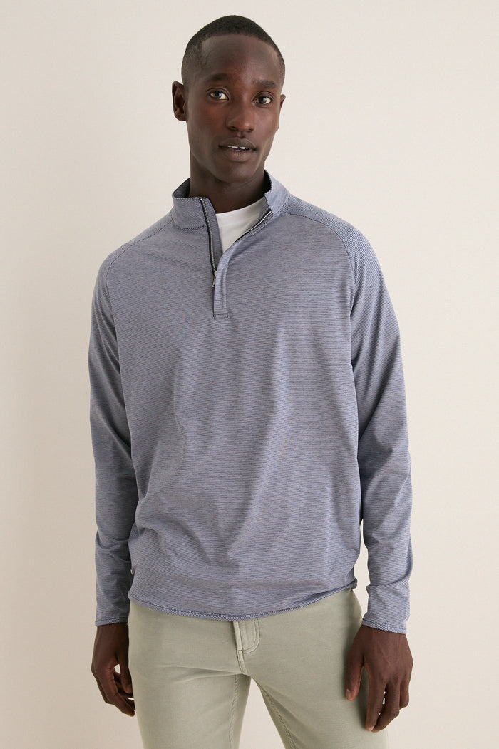 Navy Stealth Stripe Performance Quarter Zip