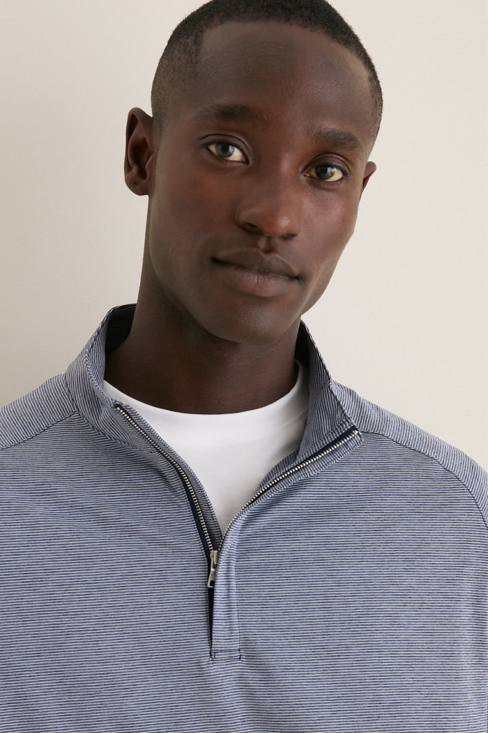 Navy Stealth Stripe Performance Quarter Zip