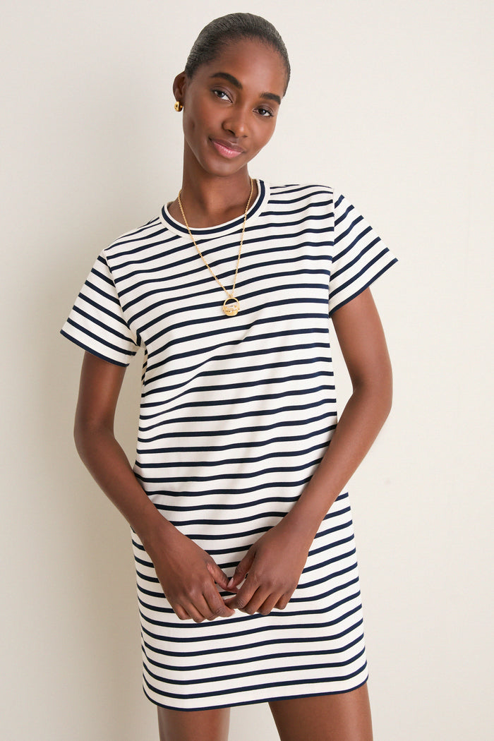 Navy Stripe Parker Mini Dress