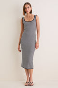 Navy Stripe Ramie Sweater Dress