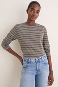 Neutral Collegiate Stripe Morris Tee