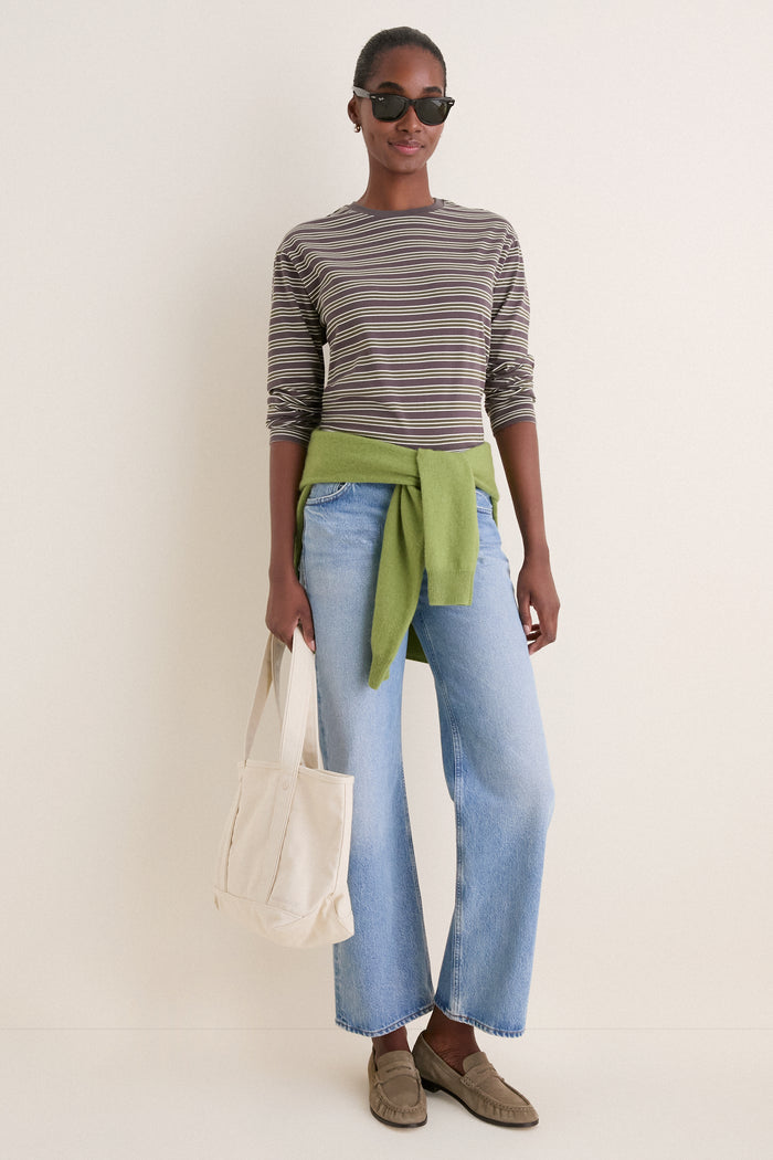 Neutral Collegiate Stripe Morris Tee