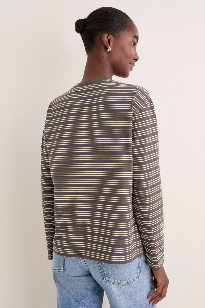 Neutral Collegiate Stripe Morris Tee