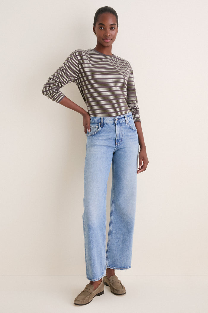 Neutral Collegiate Stripe Morris Tee