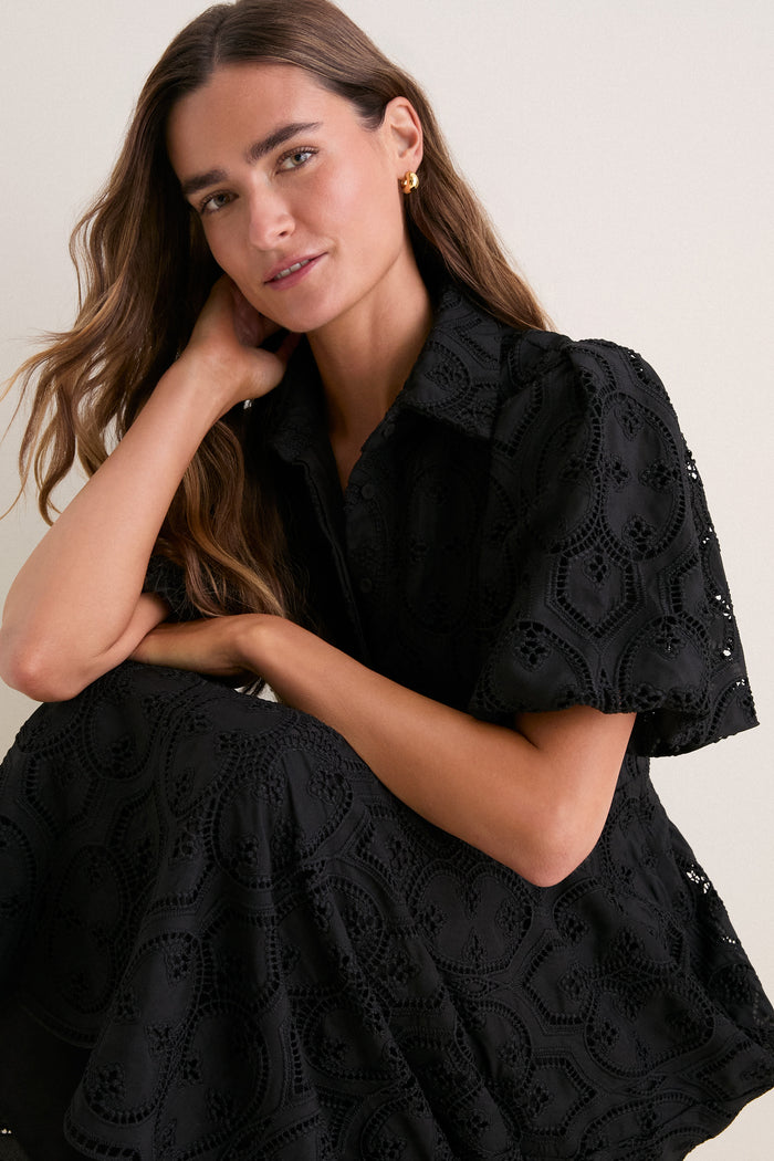 Noir Eyelet Delaney Dress