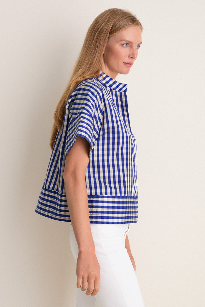 Ocean Gingham Sofia Stitch Shirt