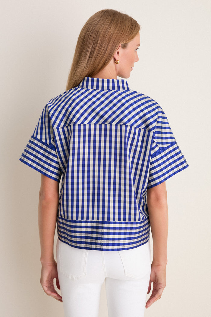 Ocean Gingham Sofia Stitch Shirt