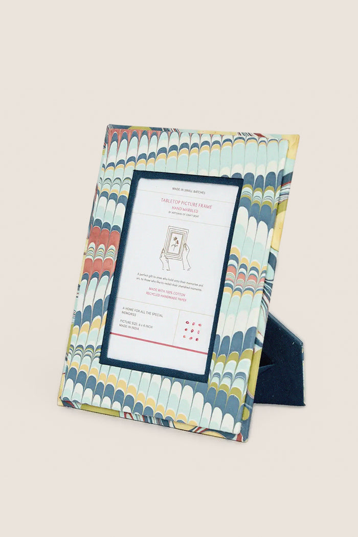 Ocean Mountain Hand Marbled Tabletop Picture Frame
