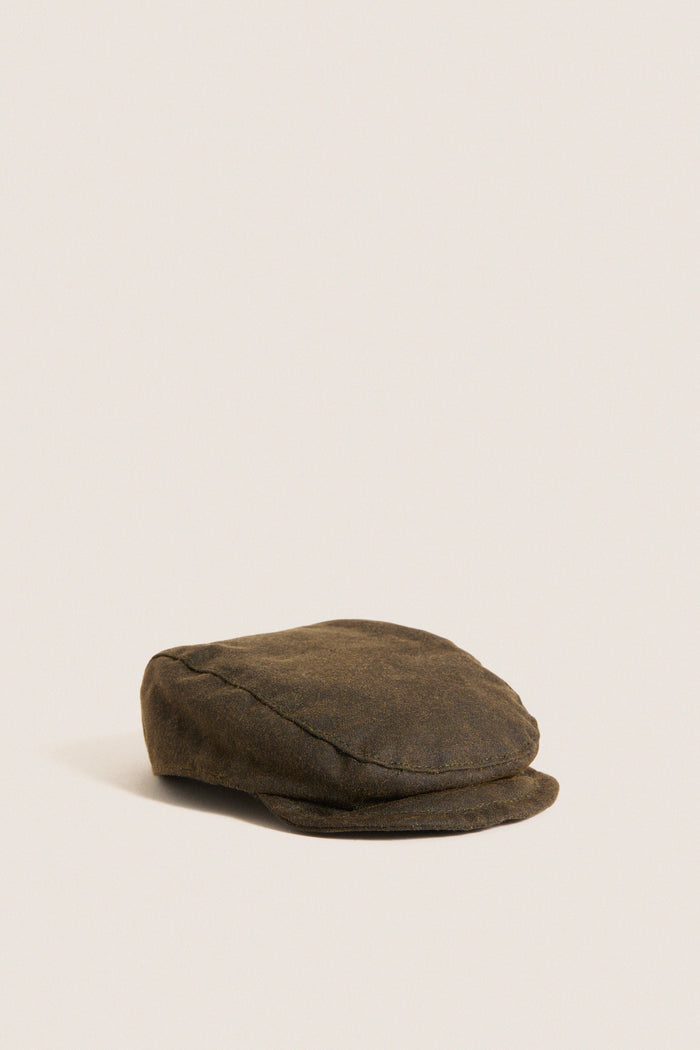 Olive Dog Wax Flat Cap