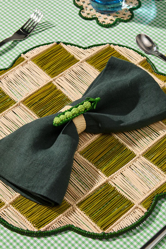 Olive Gingham Cloud Placemat