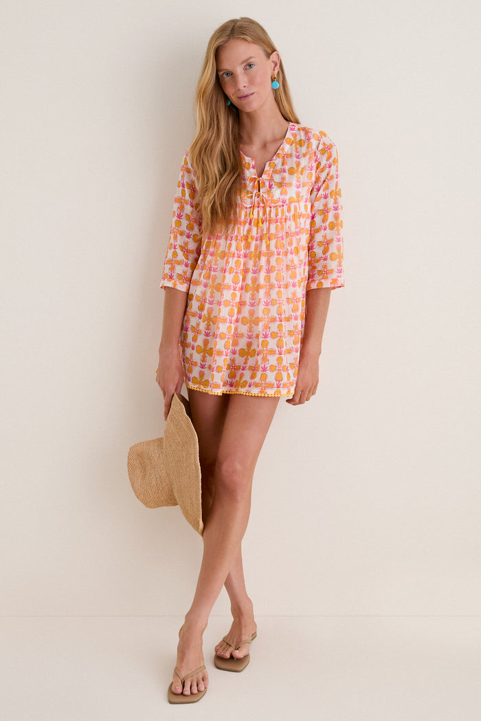 Orange Aura Seychelles Short Tunic